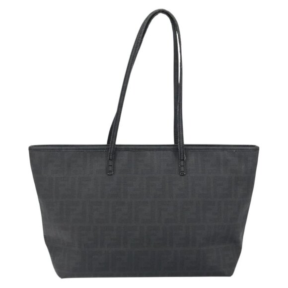 FENDI Zucca Canvas Tote Bag PVC Black Gold Auth 147011 - Picture 3 of 16